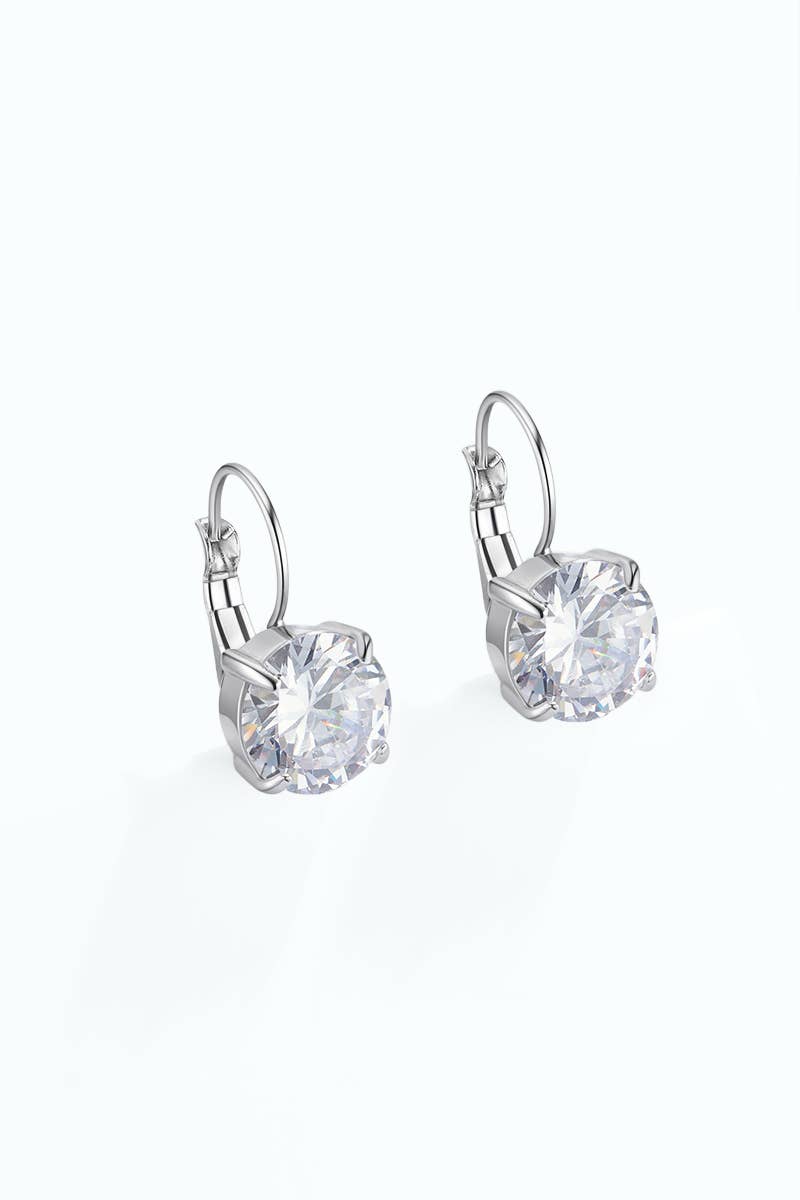 Boucles d'oreilles zircon rond en acier inoxydable 124AQ735