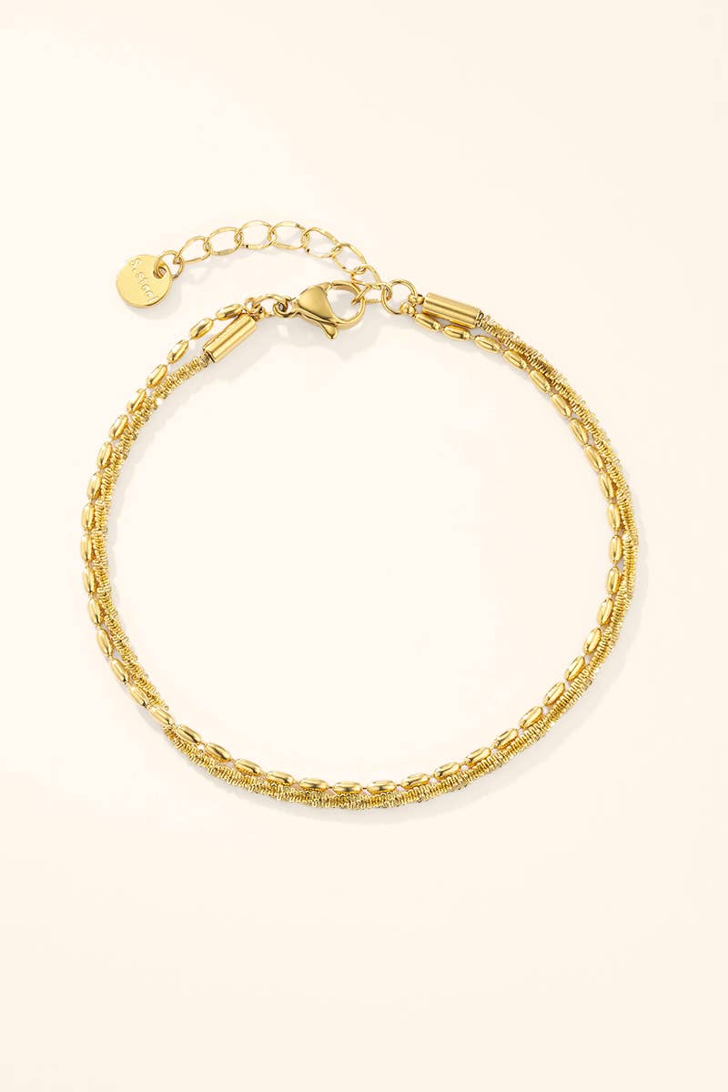 Stainless steel double-chain bracelet 324AQ539