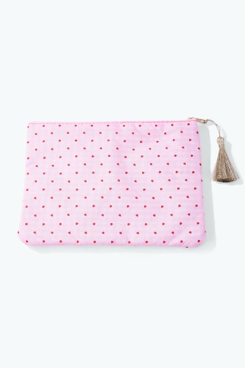 Pochette trousse à motif coeurs 21x16 cm CY69