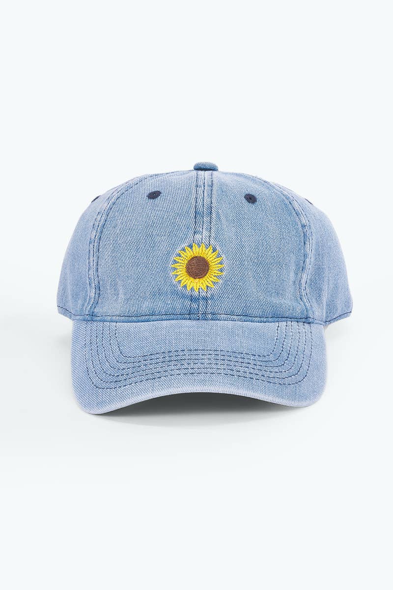 Casquette en coton avec broderie tournesol MJ315HK