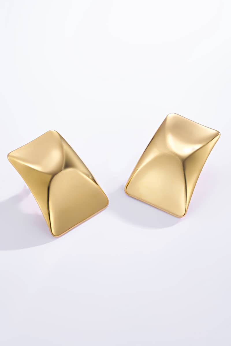 Boucles d'oreilles rectangles en acier inoxydable 124RX28