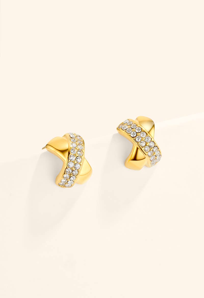 Stainless steel cross earrings 124AQ829