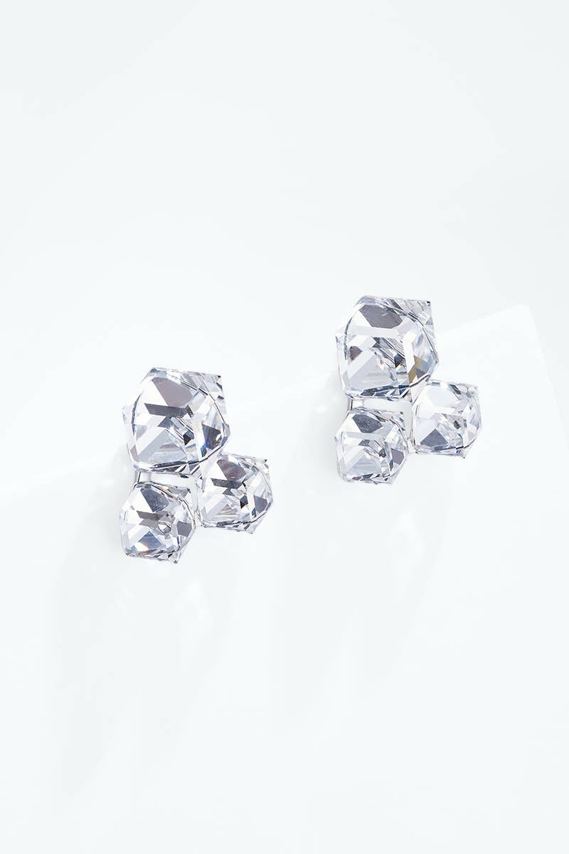 Stainless steel earrings with cubic zirconia 124AQ680