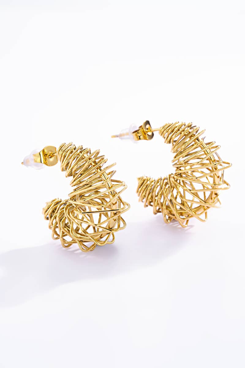 Boucles d'oreilles demi créoles en acier inoxydable 124RX35