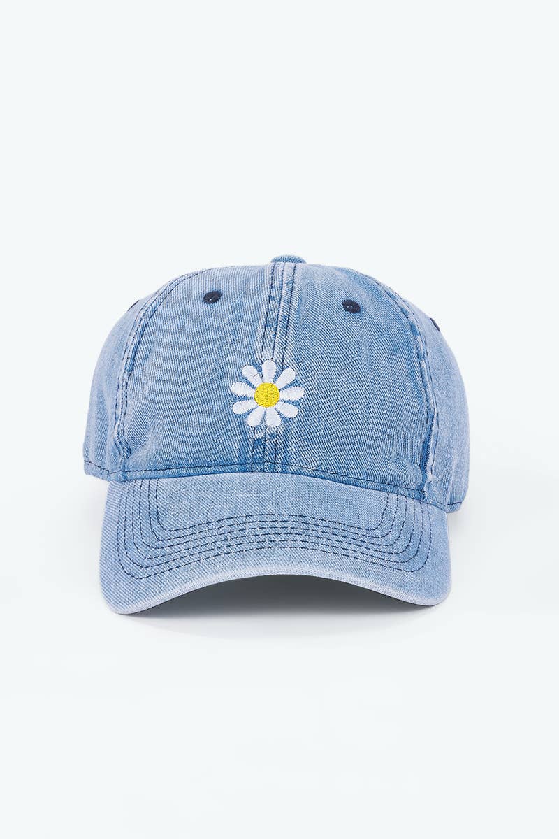 Casquette en coton avec broderie marguerite MJ316HK
