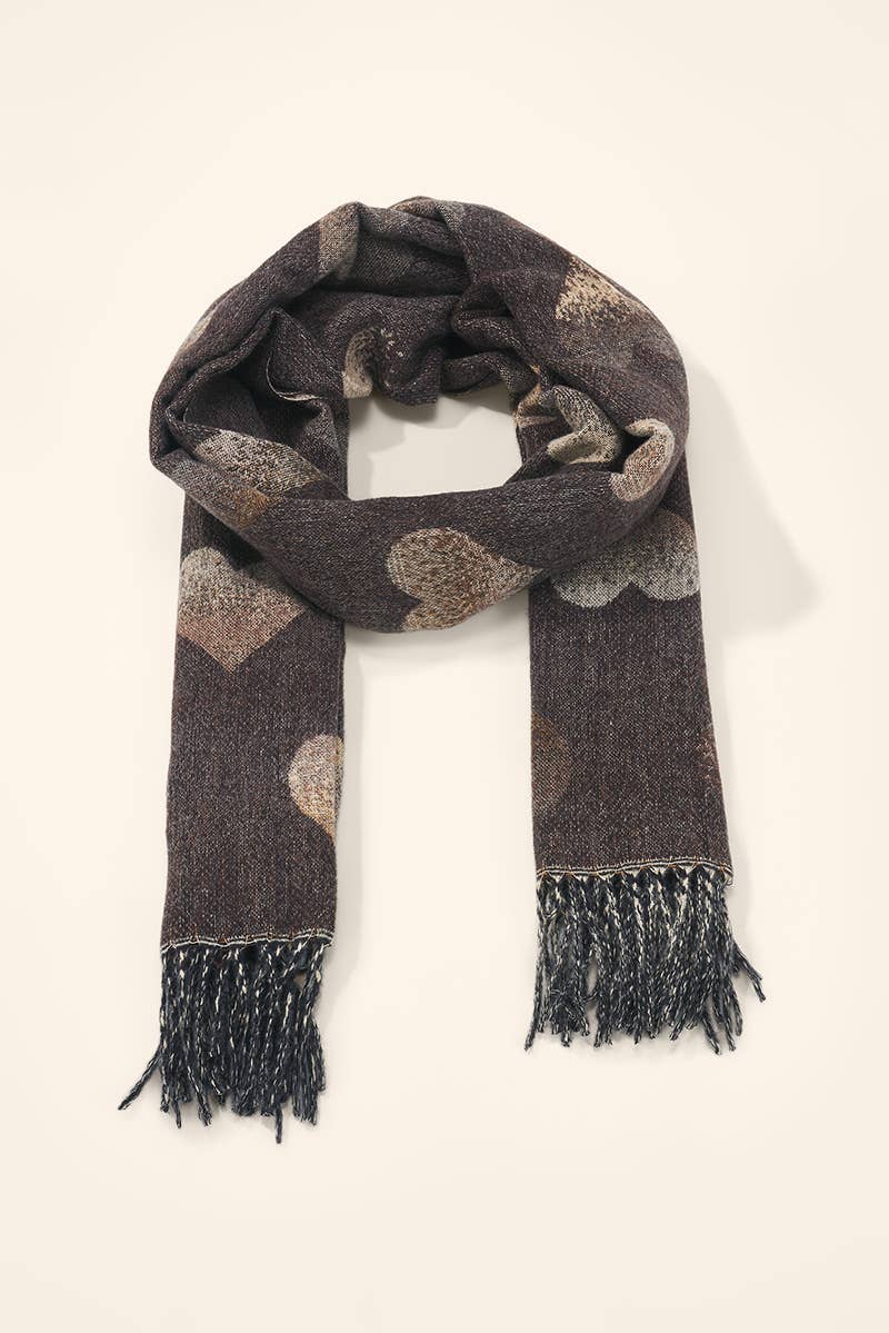 FL618DF heart wool scarf