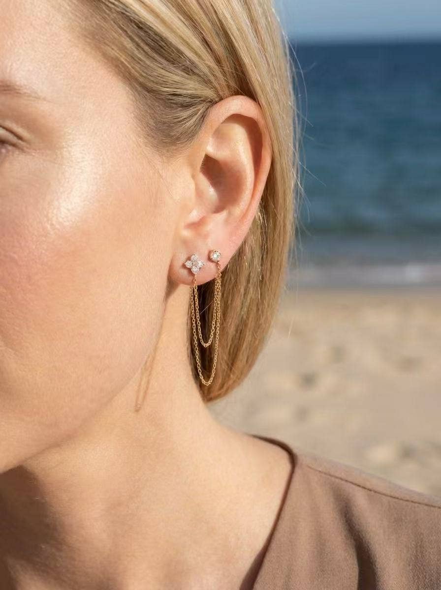 Boucles d'oreille en acier inoxydable 124AQ571
