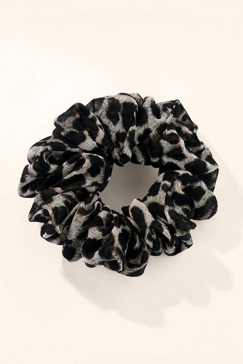 Leopard chiffon scrunchie 10 cm FQ154XJ