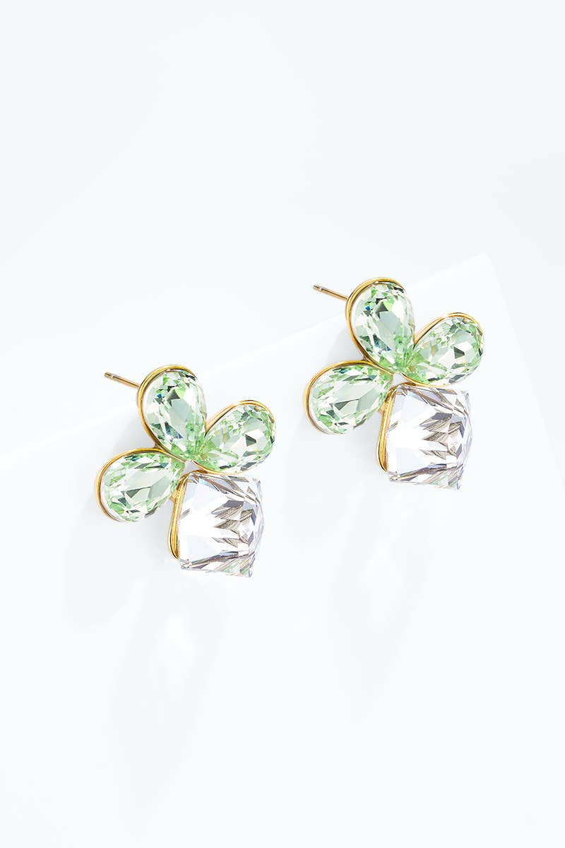 Boucles d'oreilles trèfle en acier inoxydable 124AQ713