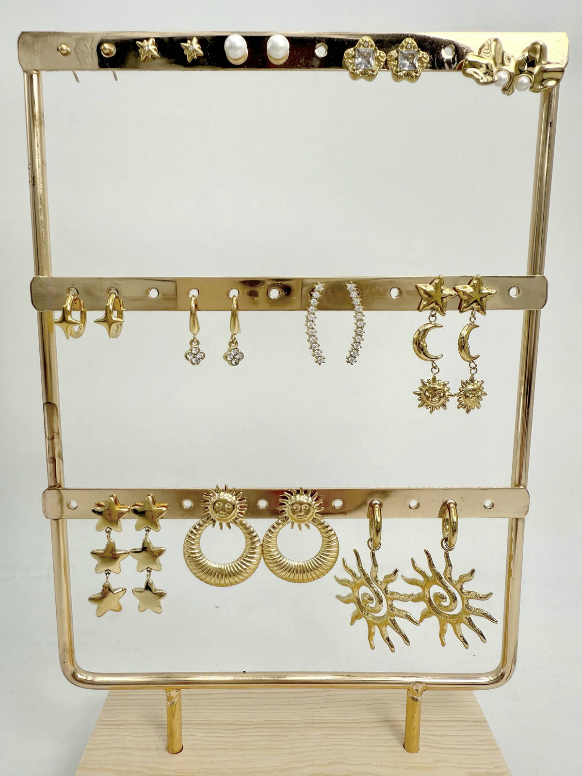 Set de 10 boucles d'oreilles en acier inoxydable SET285