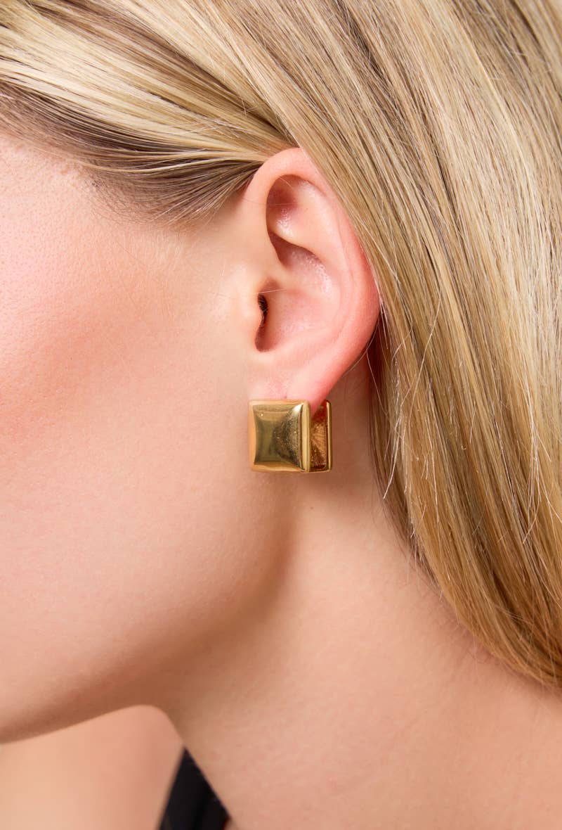 Boucles d'oreilles créoles carré en acier inoxydable 124RX32