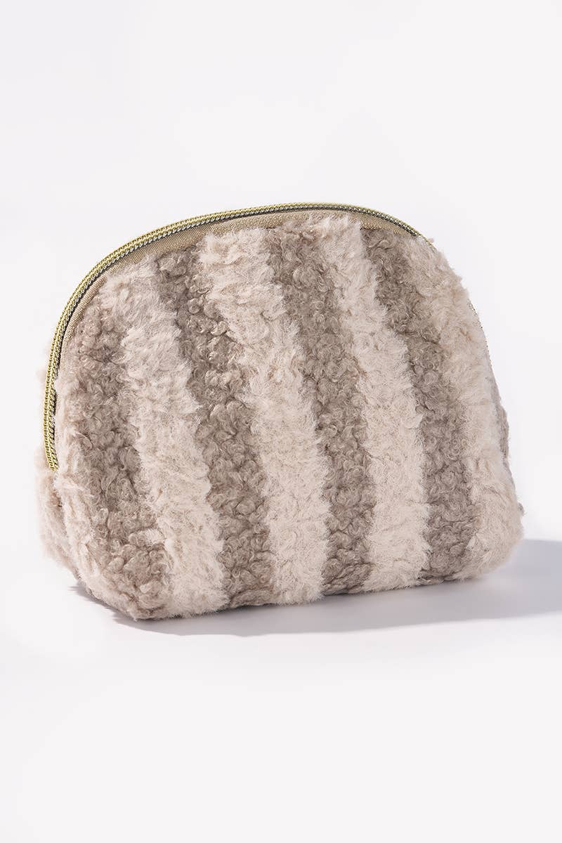 Rounded striped Teddy makeup bag CY233JH