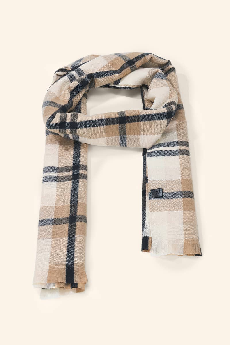 Écharpe à carreaux tartan pailletée FL622DF