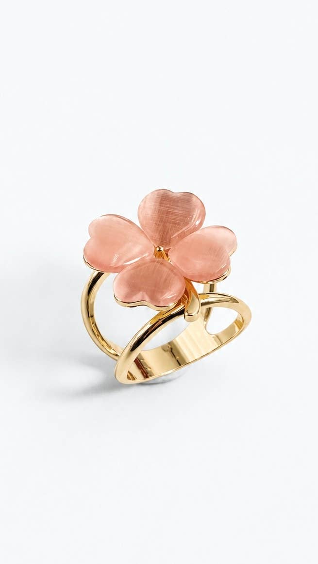 BF09 Clover scarf ring in alloy