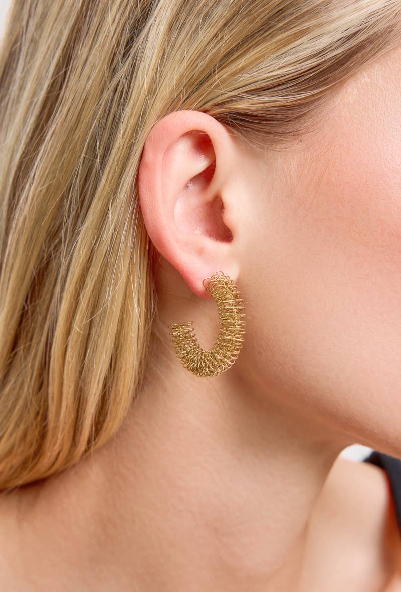 Boucles d'oreilles demi créoles en acier inoxydable 124RX34