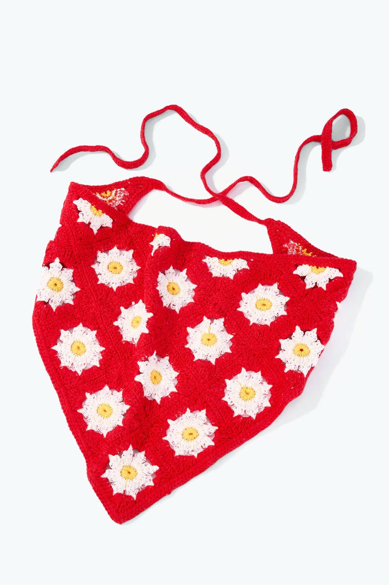 Crochet flower bandana ST328HS