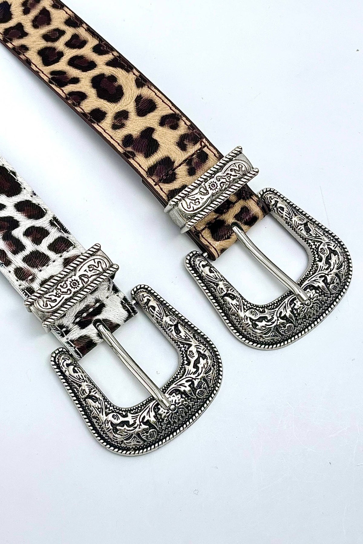 Leopard print faux leather belt CT11K