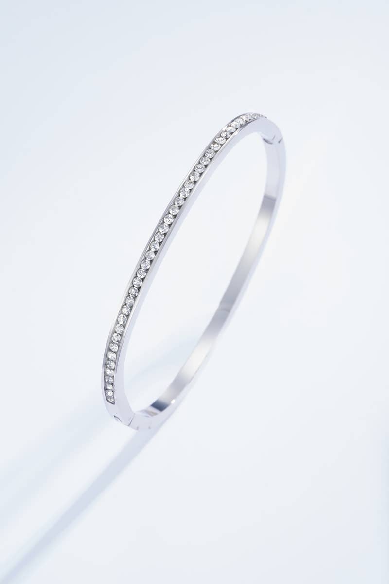 Bracelet jonc strassés en acier inoxydable 324AQ29