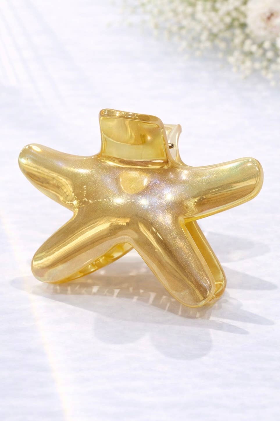 9 cm pearlescent starfish hair clip YH85
