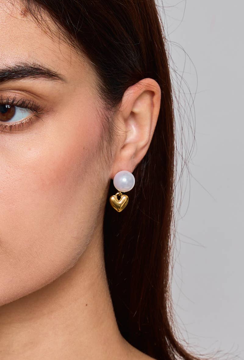 Boucles d'oreilles pendantes perle 124AQ185
