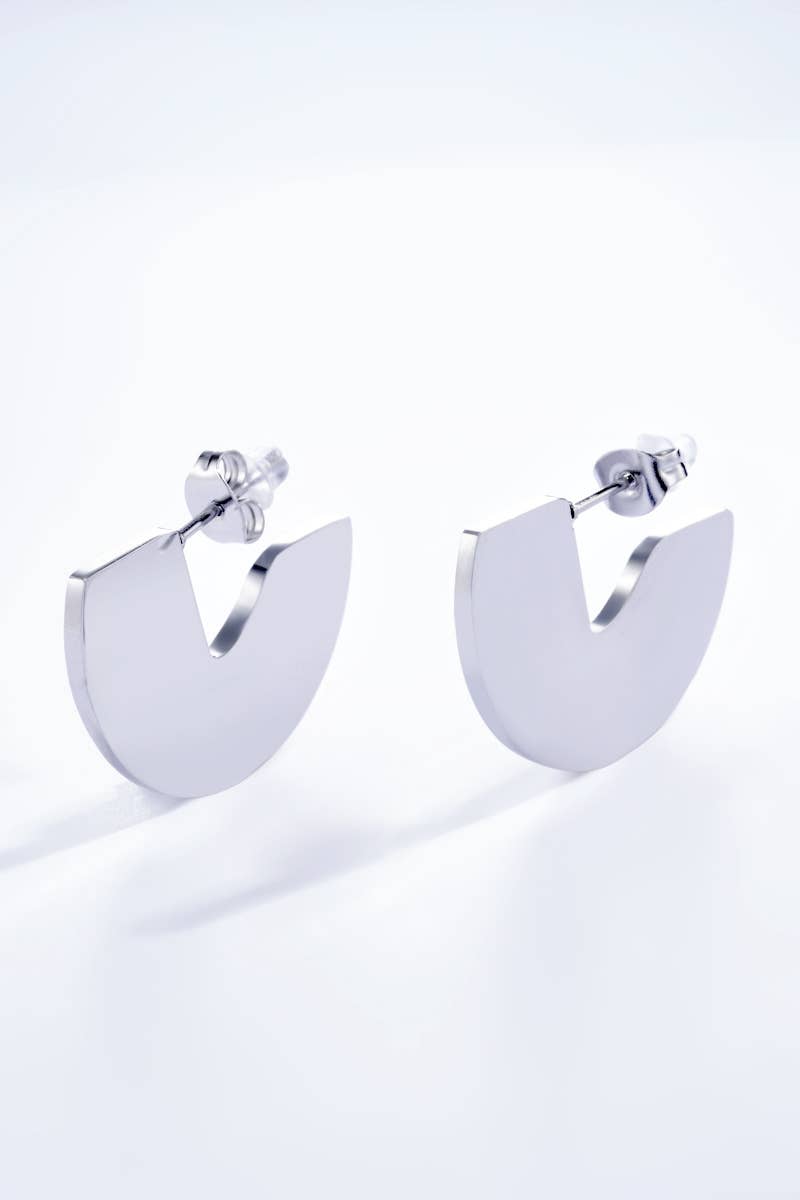 Boucles d'oreilles créoles en acier inoxydable 124DY17-1