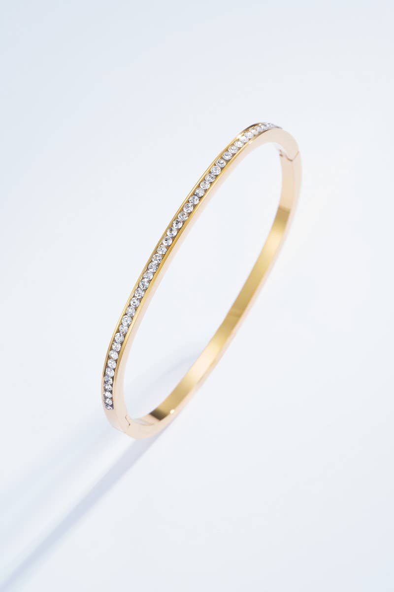 Bracelet jonc strassés en acier inoxydable 324AQ29
