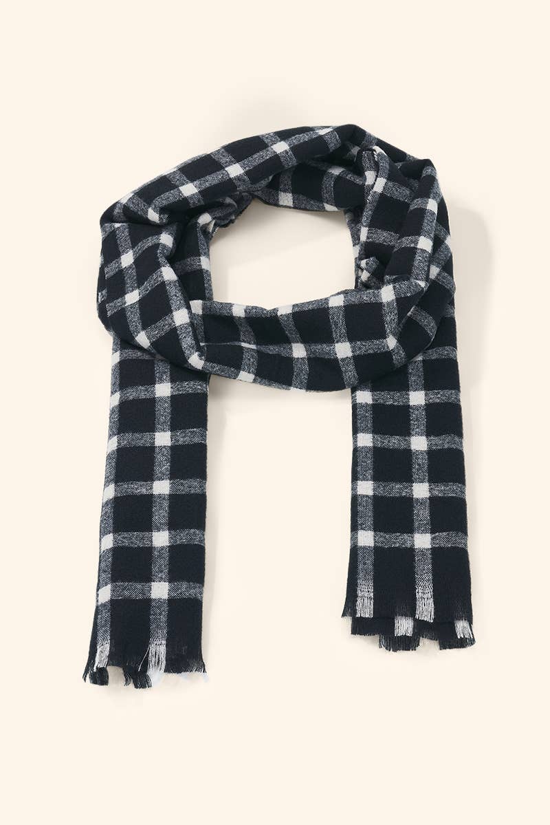 FL623DF plaid thin scarf