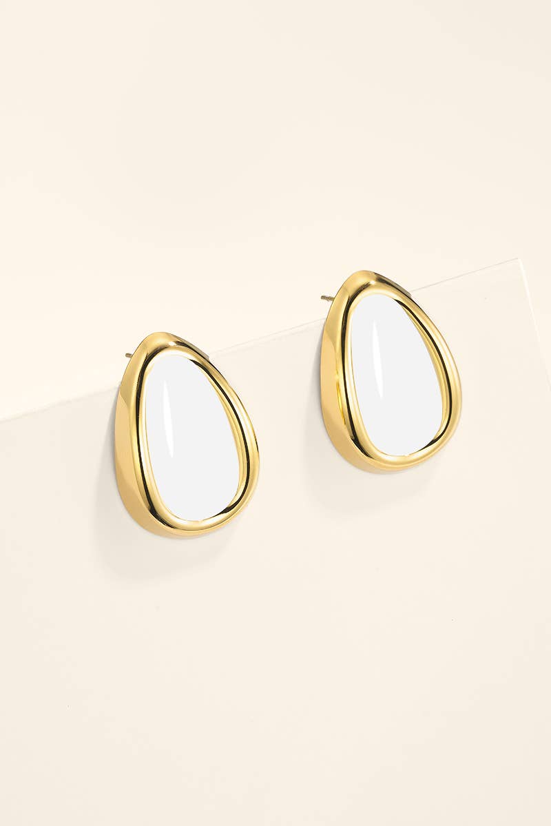 Stainless steel teardrop earrings 124AQ805