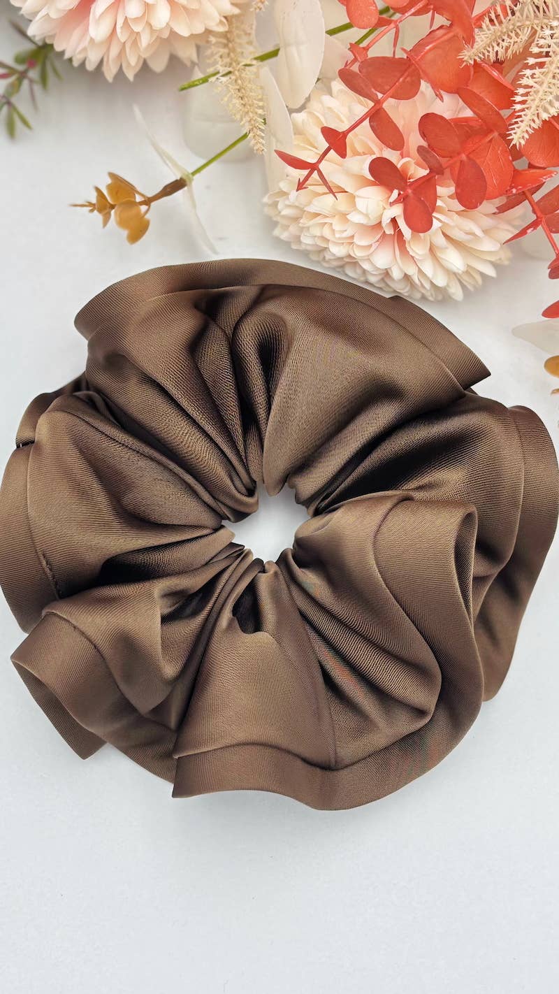 15cm satin ruffled scrunchie FQ52