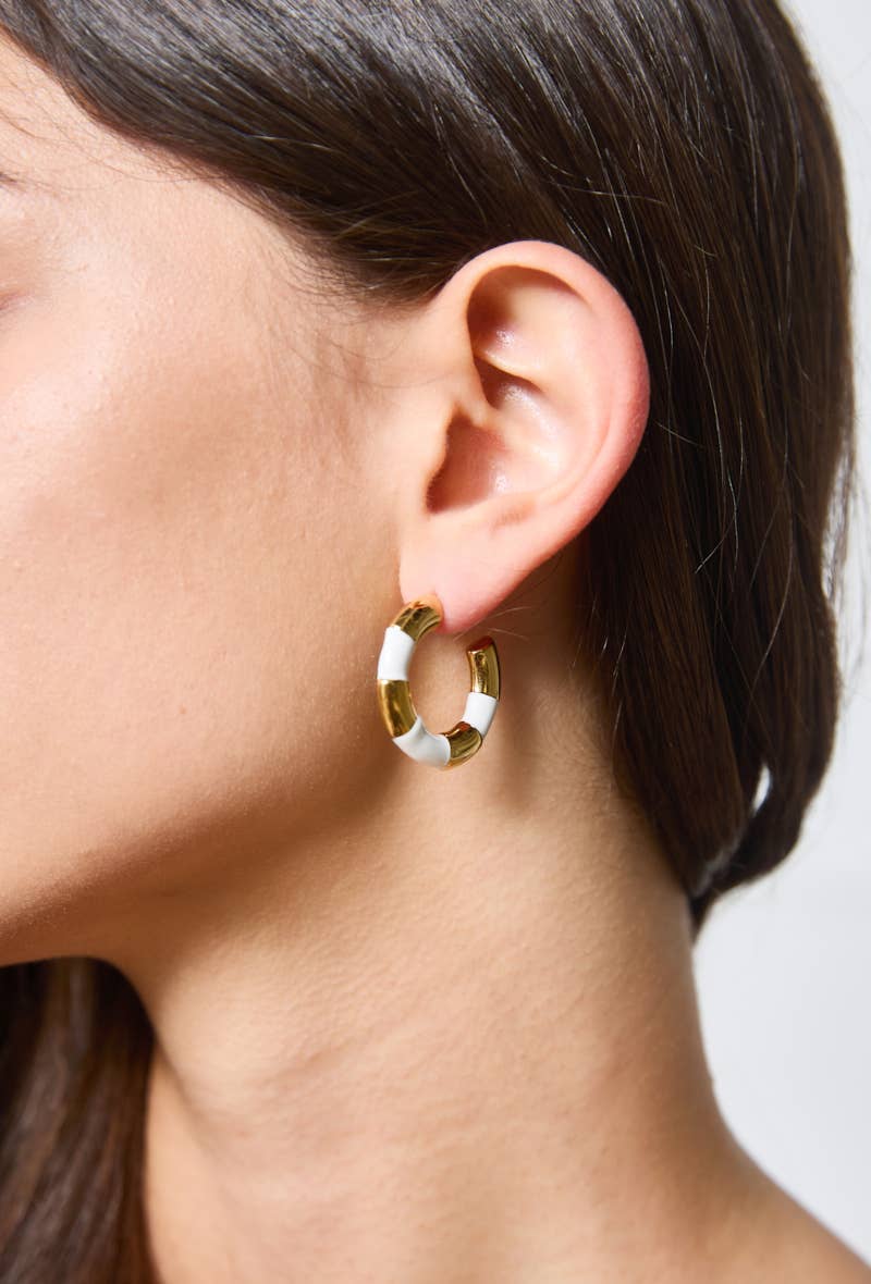 Stainless steel half-hoop earrings 124AQ191