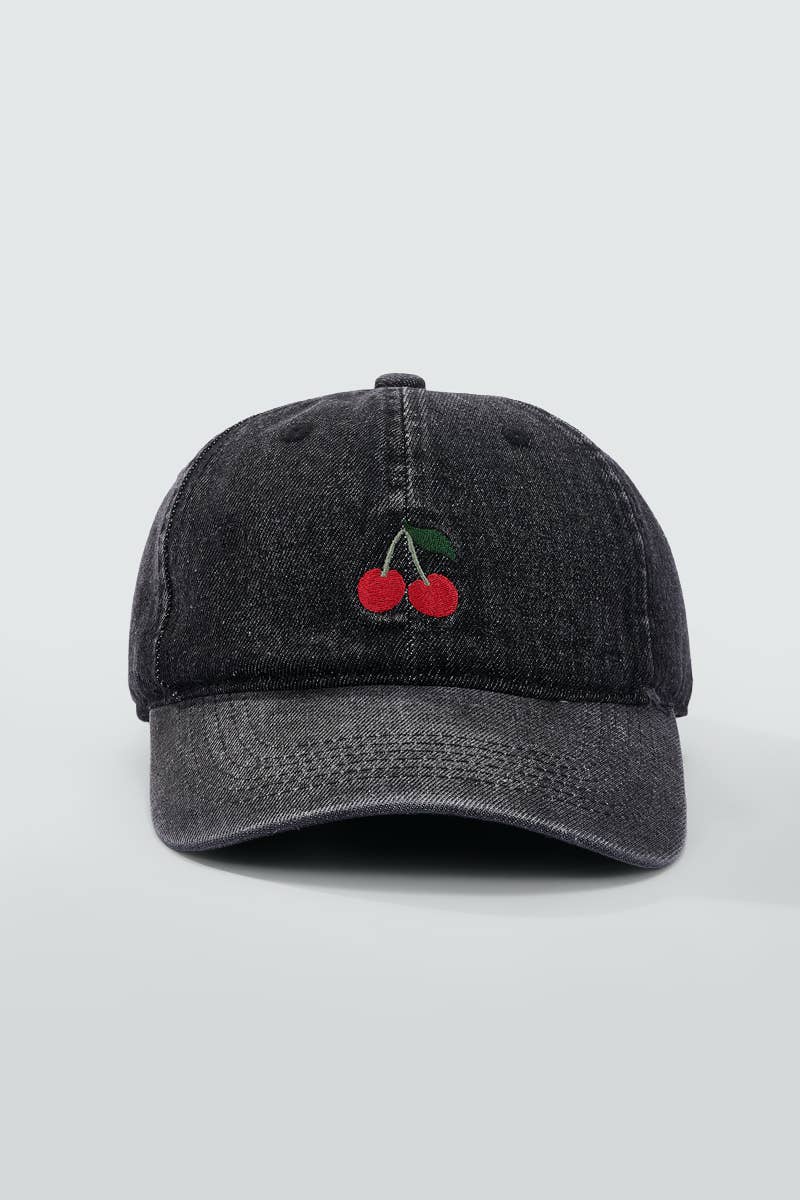 Casquette en coton avec broderie cerises MJ321HK