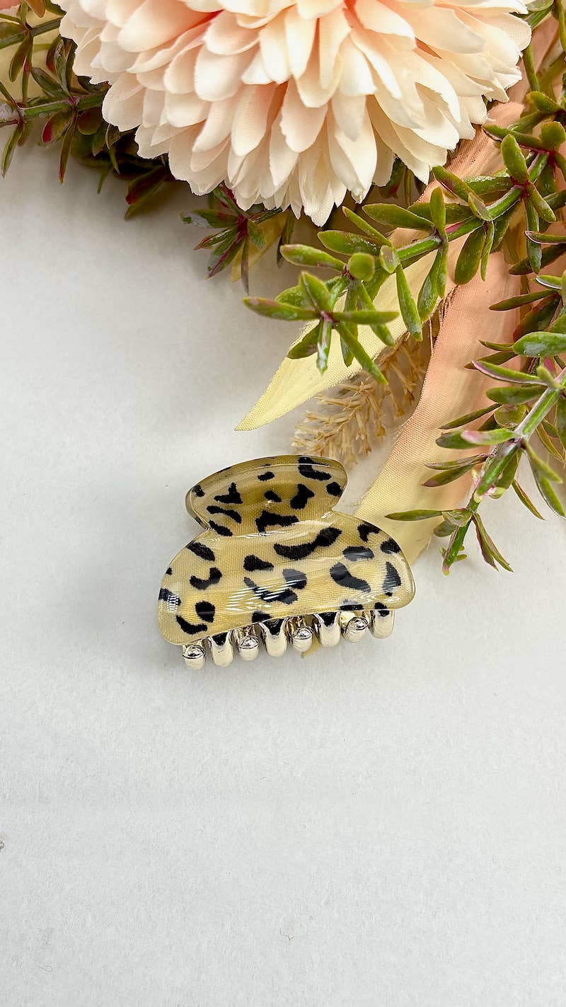 Mini pince à cheveux léopard 3,5cm YH42