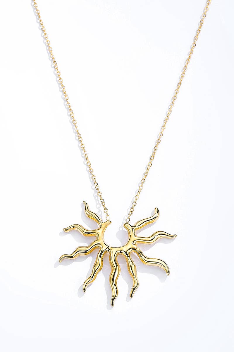 Stainless Steel Sunbeam Necklace 224AQ139