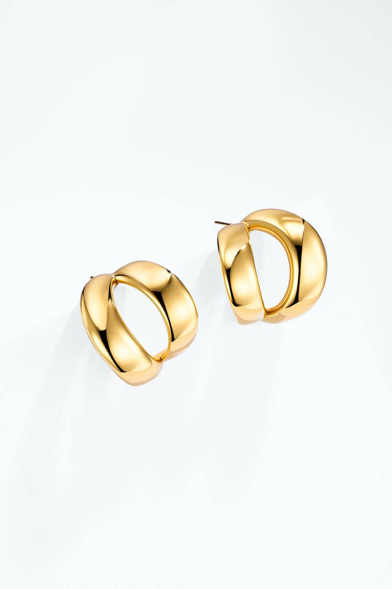 Boucles d'oreilles demi-créoles en acier inoxydable 124AQ751