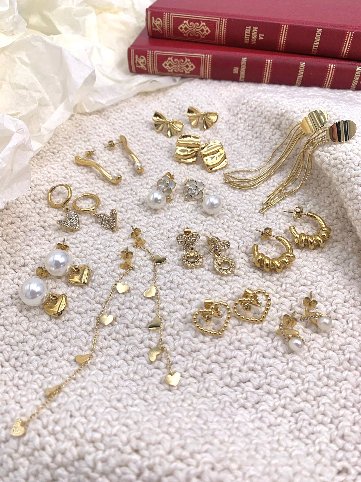 Set de 10 boucles d'oreilles en acier inoxydable SET151