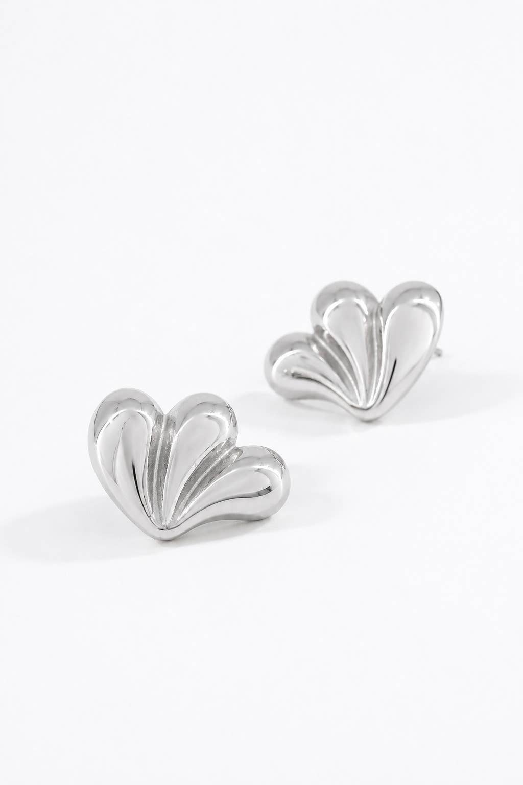 Boucles d'oreilles éventail en acier inoxydable 124AQ297