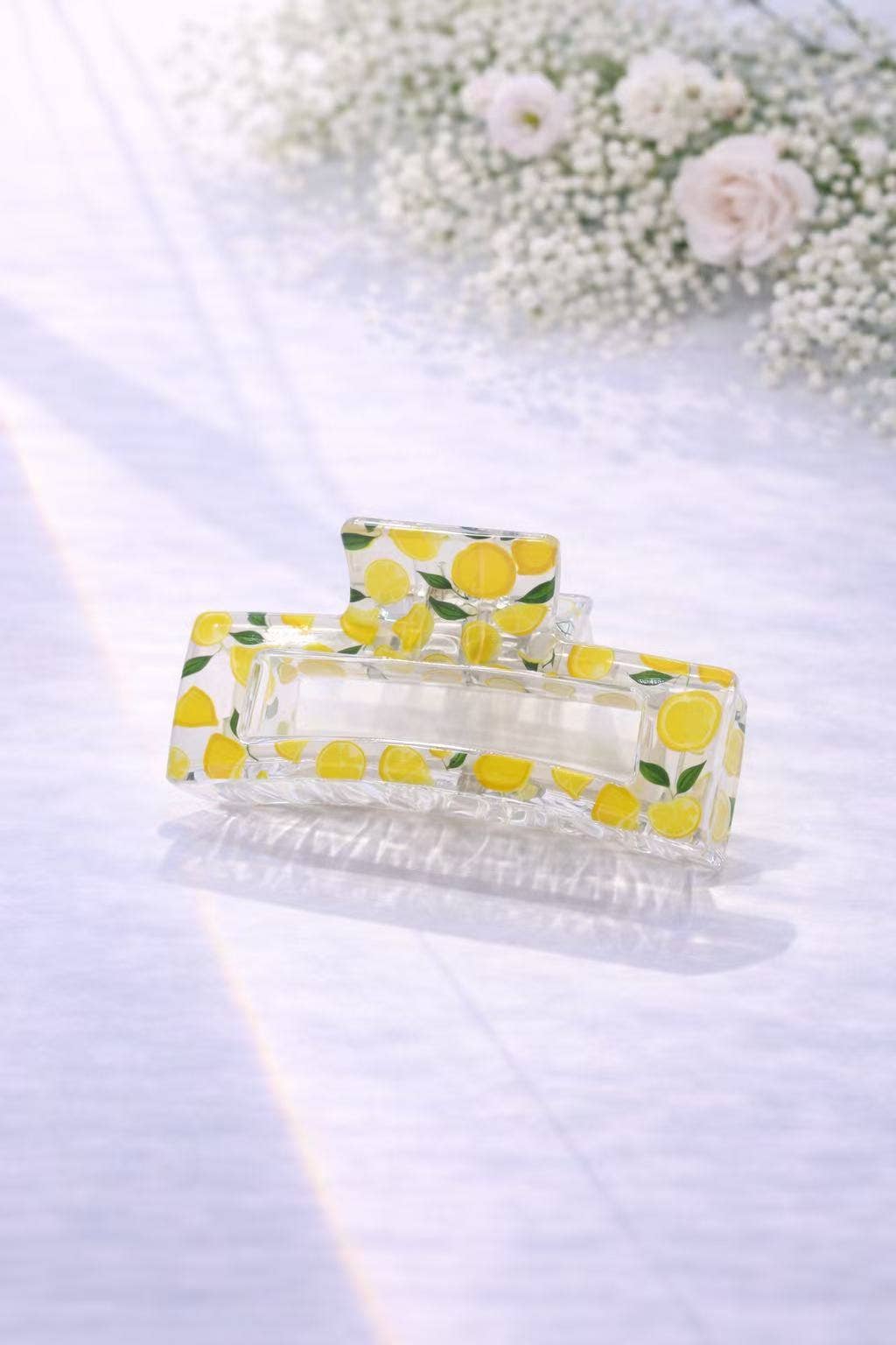 Pinces à cheveux rectangulaires motifs fruits 8,5 cm YH84