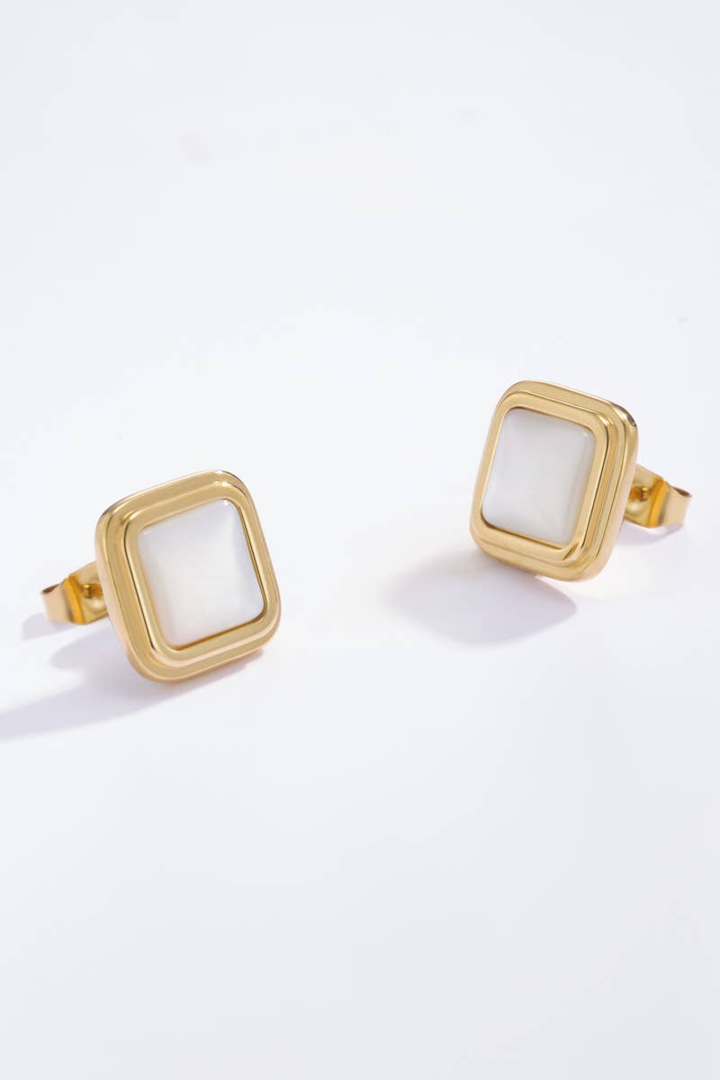 Boucles d'oreilles puces en acier inoxydable 124AQ133