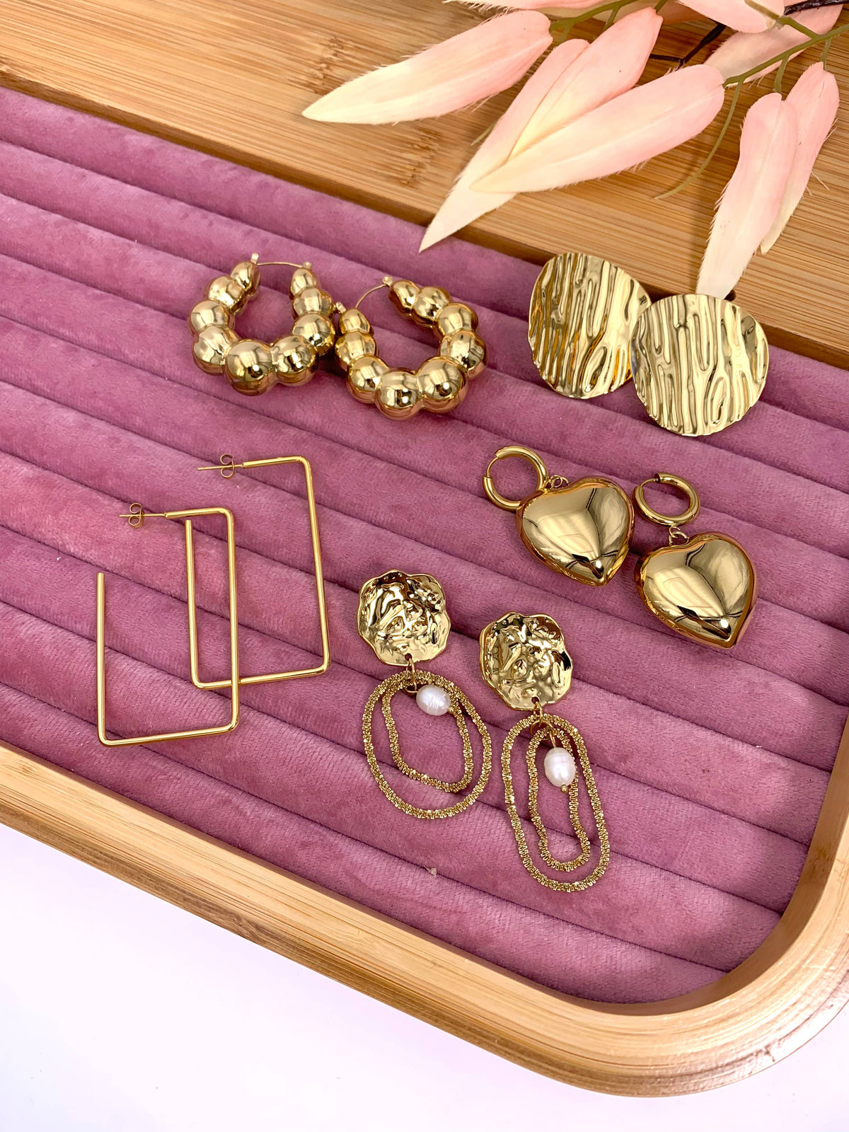 Set de boucles d'oreilles en acier inoxydable SET47