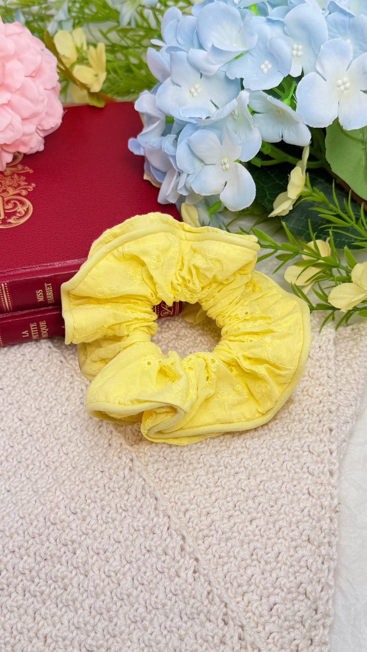 Embroidered elastic scrunchie 12cm FQ220XQ