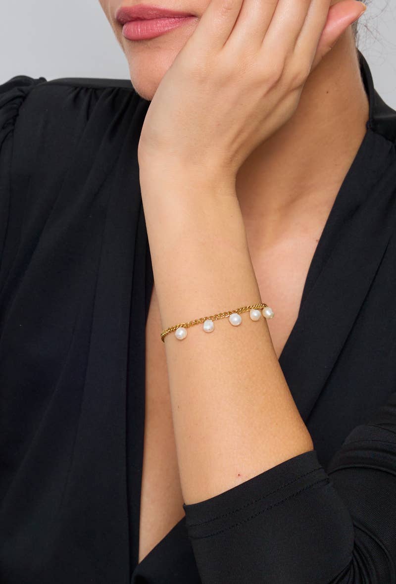 Bracelet avec perles en acier inoxydable 324RX03