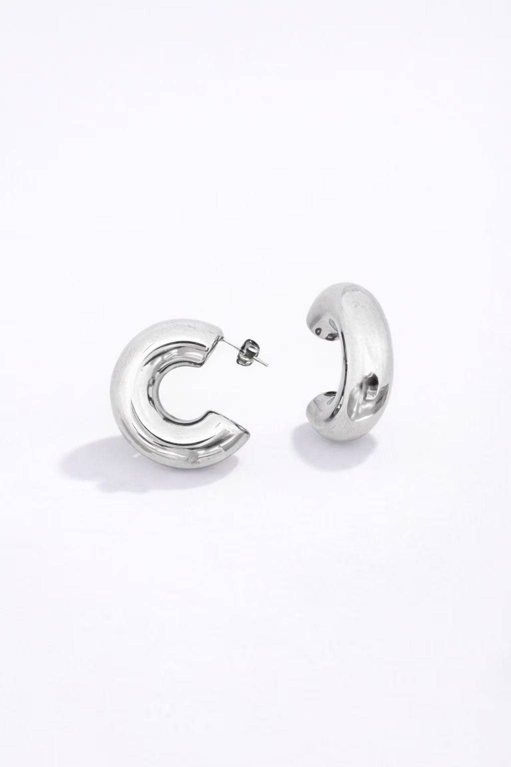 Boucles d'oreilles demi créoles en acier inoxydable 124AQ10