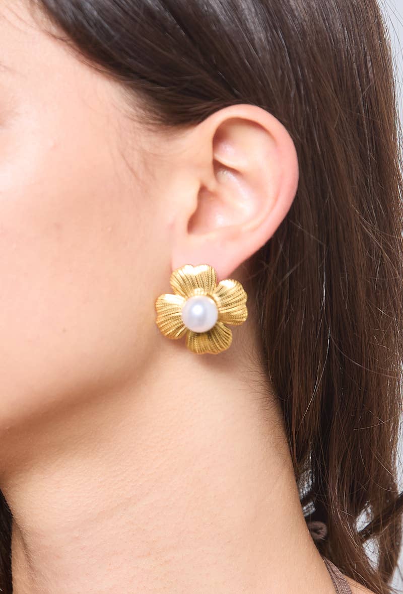 Beaded stainless steel earrings 124YC33