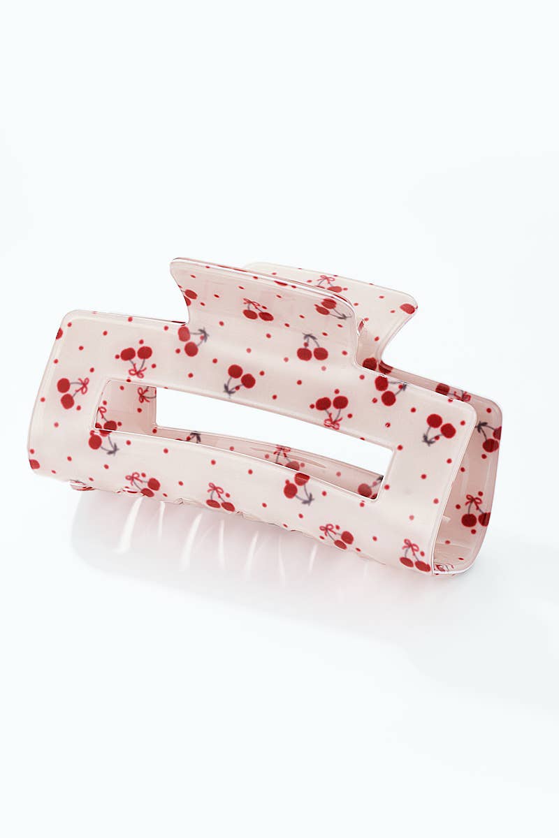 Cherry hair clip with bow 8 cm YH108SS