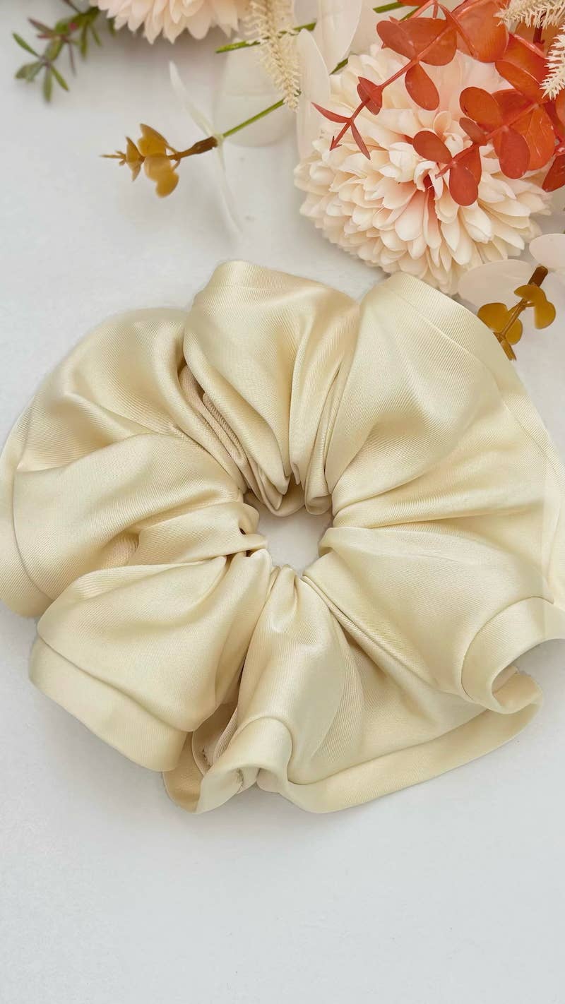 15cm satin ruffled scrunchie FQ52