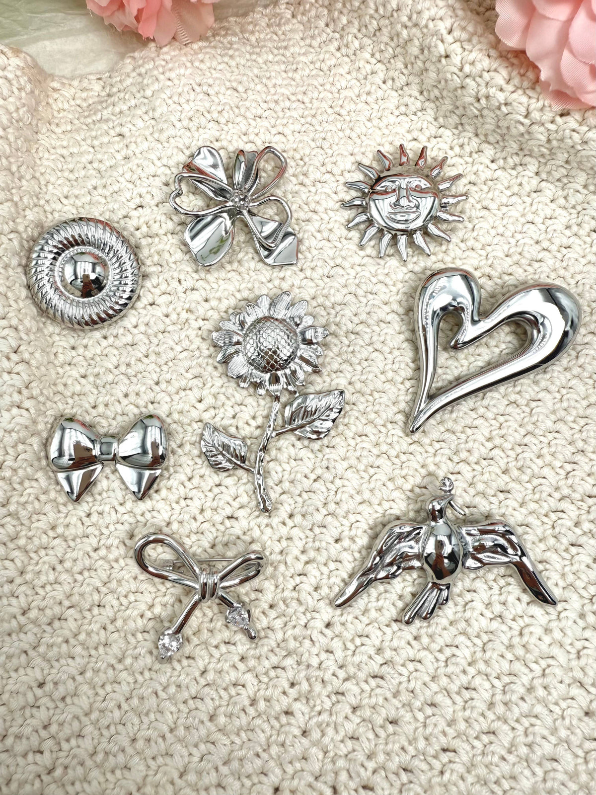 Set of 8 stainless steel pins SET313