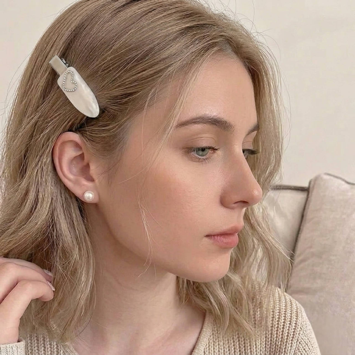 Barrettes à cheveux coeur 6x2cm BRT210WF