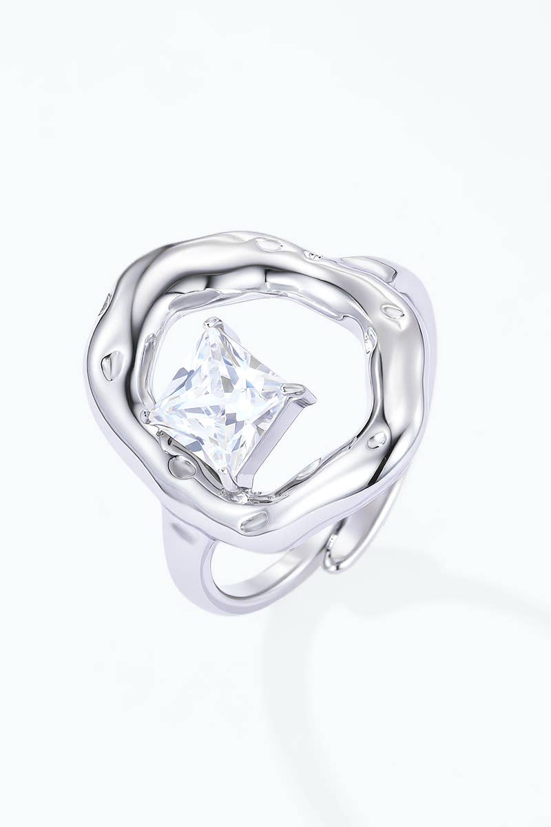 Bague effet fondu à zircon en acier inoxydable 424AQ326