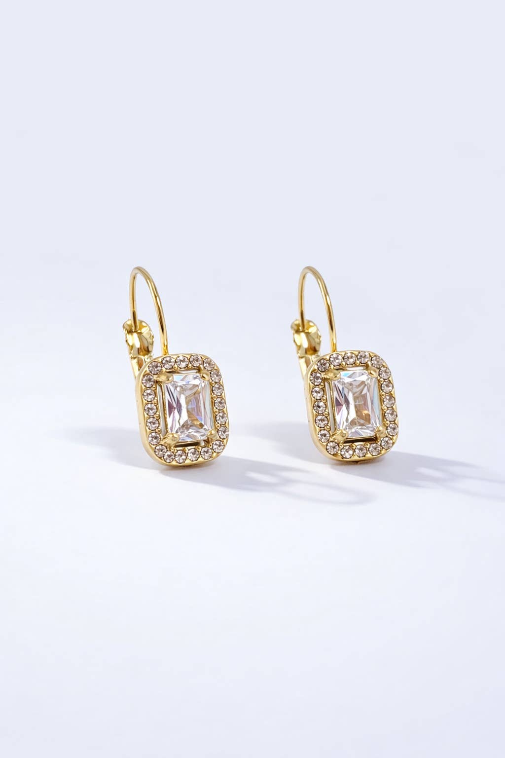 Boucles d'oreilles strassées en acier inoxydable 124AQ14