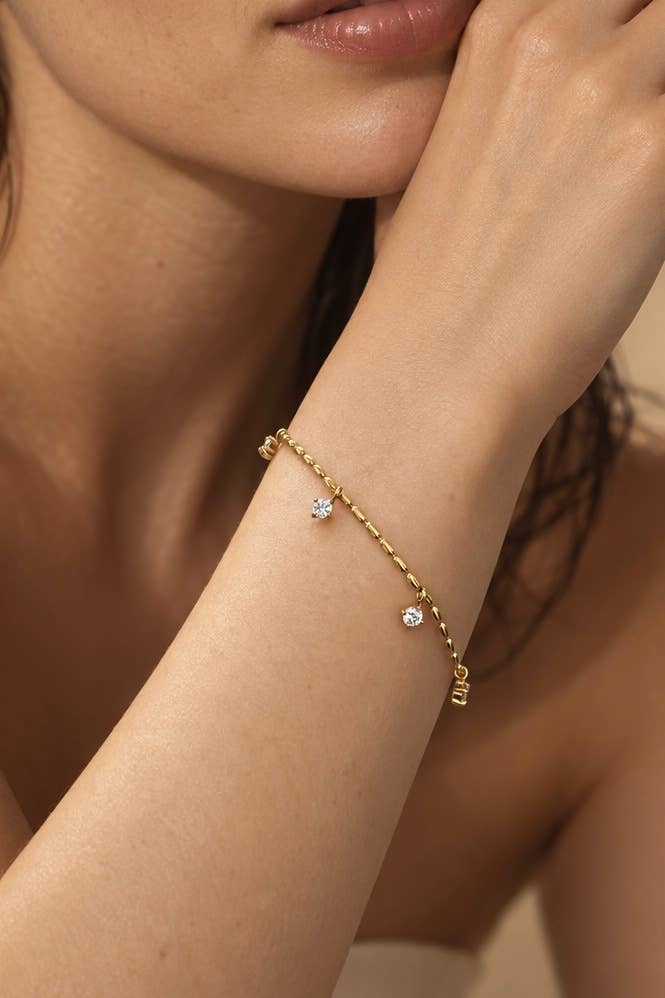 Bracelet chaîne à pampilles en acier inoxydable 324AQ538